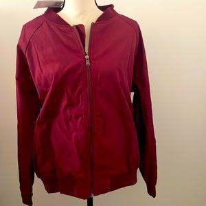 Burgundy bomber jacket